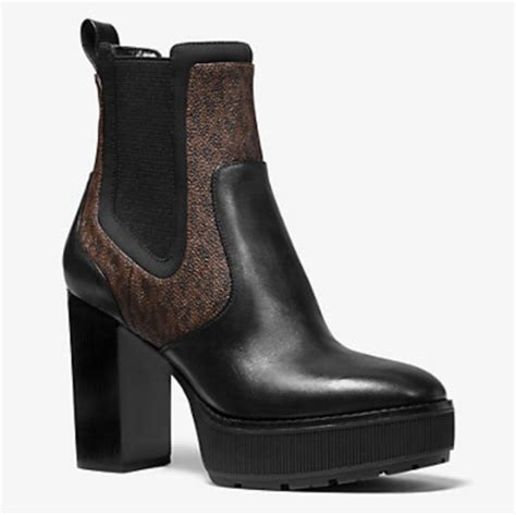 michael michael kors cramer logo and leather platform boot|Michael Michael Kors Cramer Bootie .